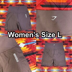 Gymshark Brown Energy+ Seamless High-Waist Compression Shorts Women’s Sz Large